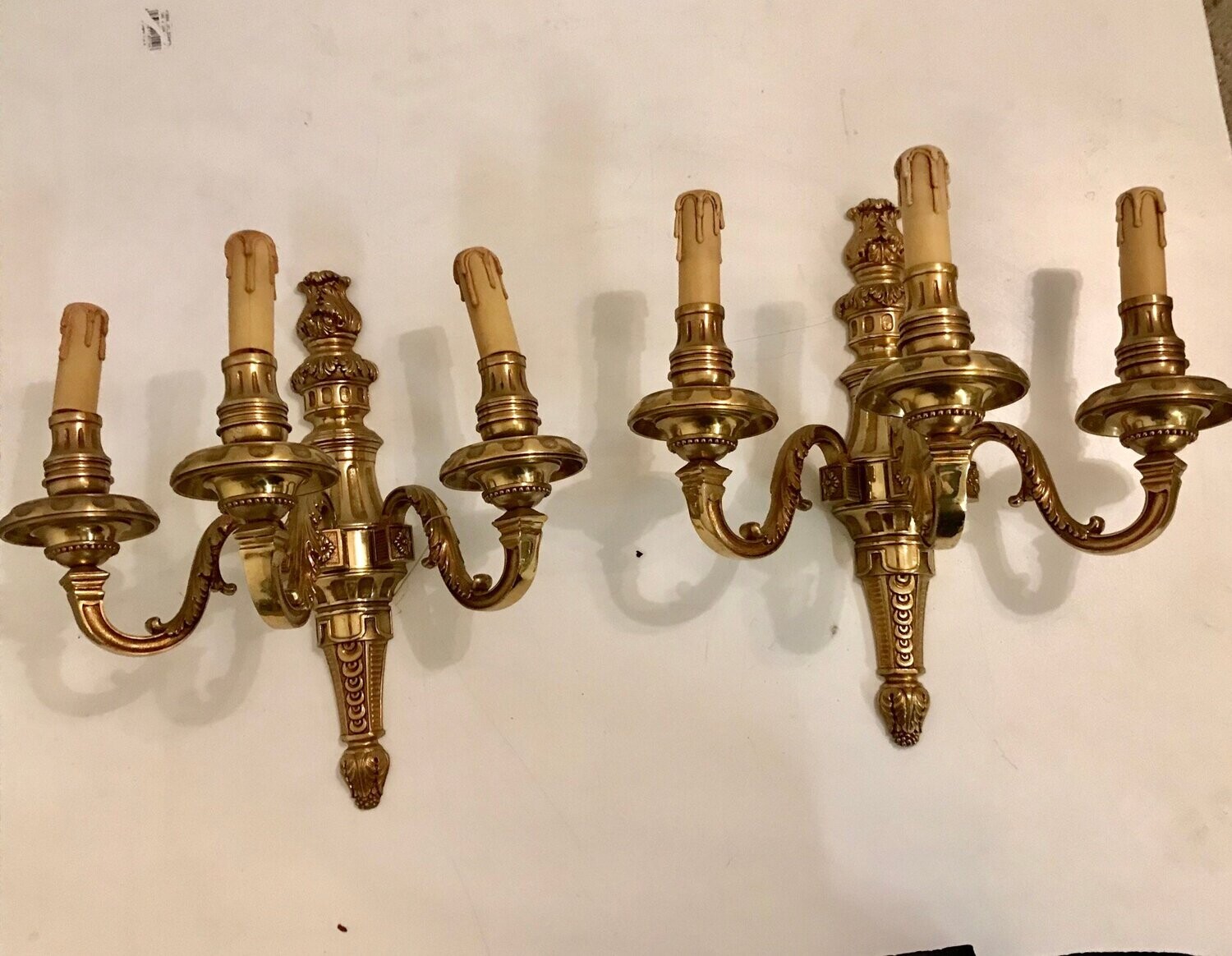 Vintage Bronze Gilt Sconces, 1970s, Set of 2