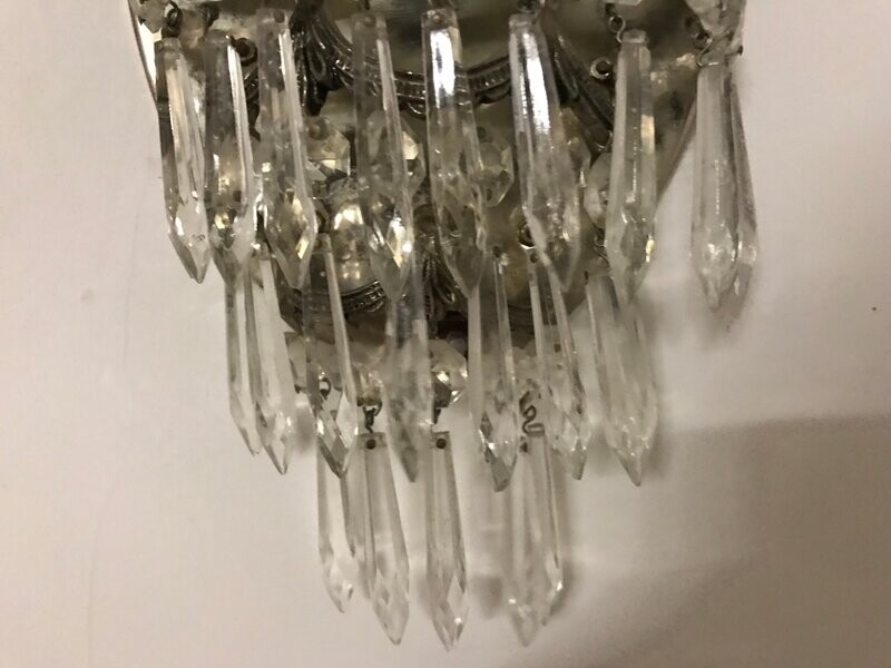 Vintage Crystal Sconces, Set of 2