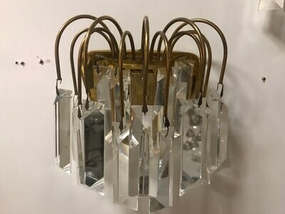 Vintage Italian Crystal Prism Sconces, Set of 2