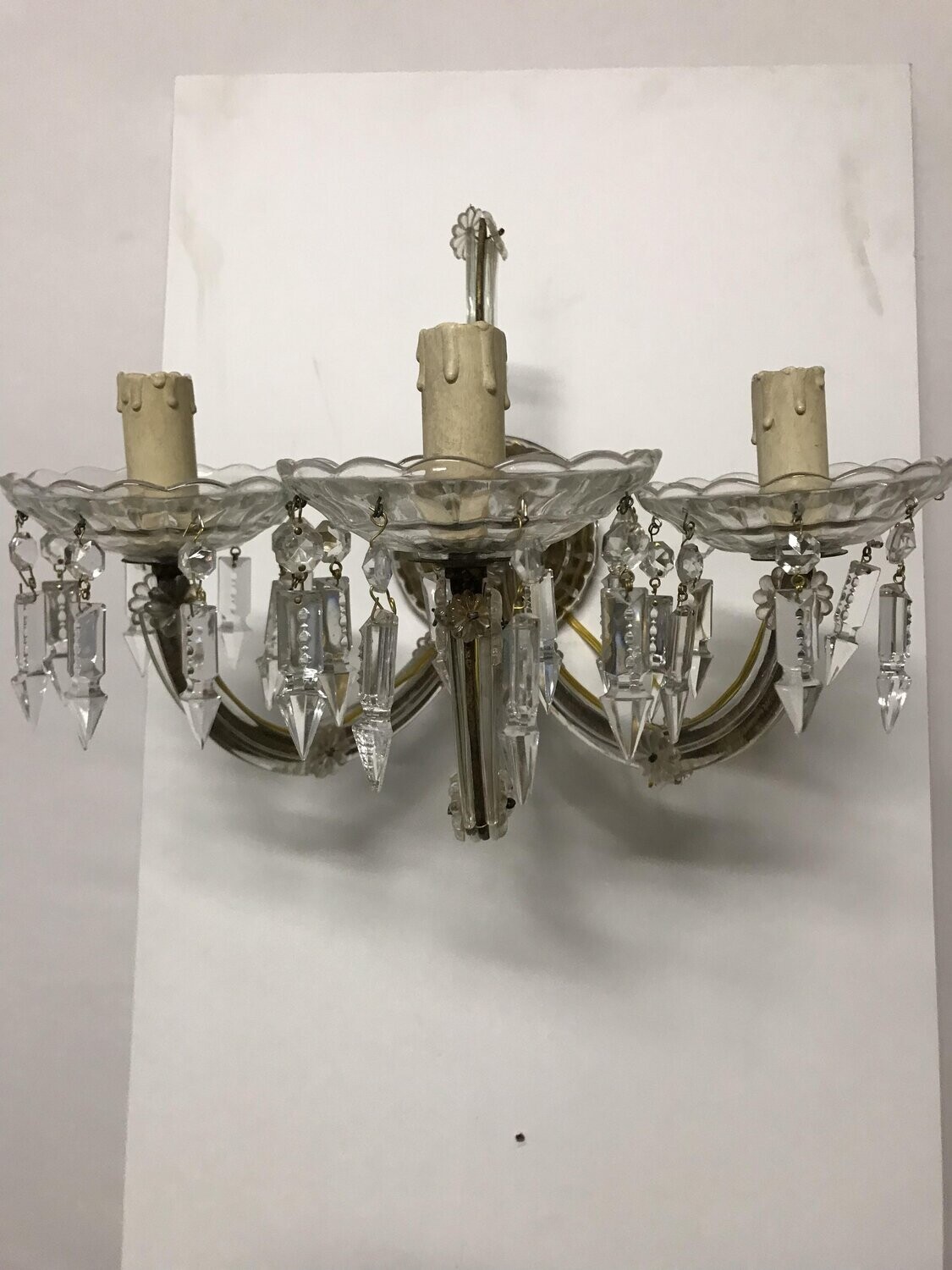 Vintage Crystal Sconces, Set of 2