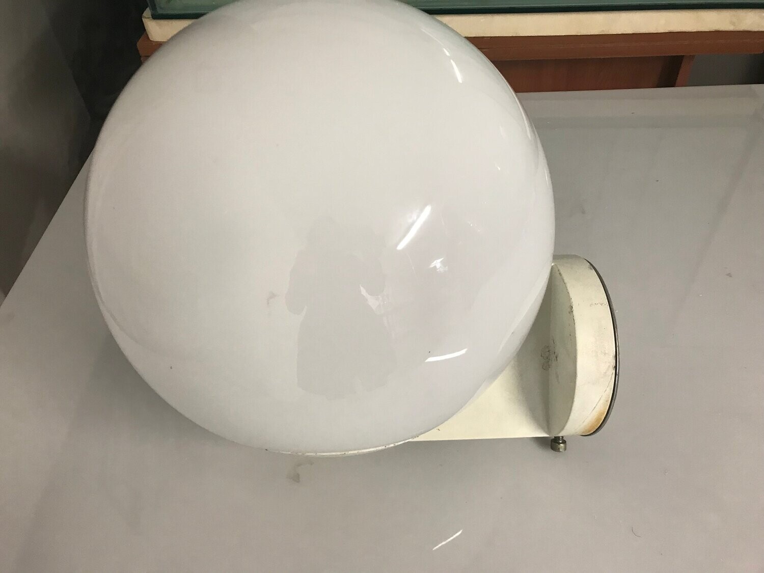 Italian White Opaline Glass Wall Lights from Bega, 1960s, Set of 2