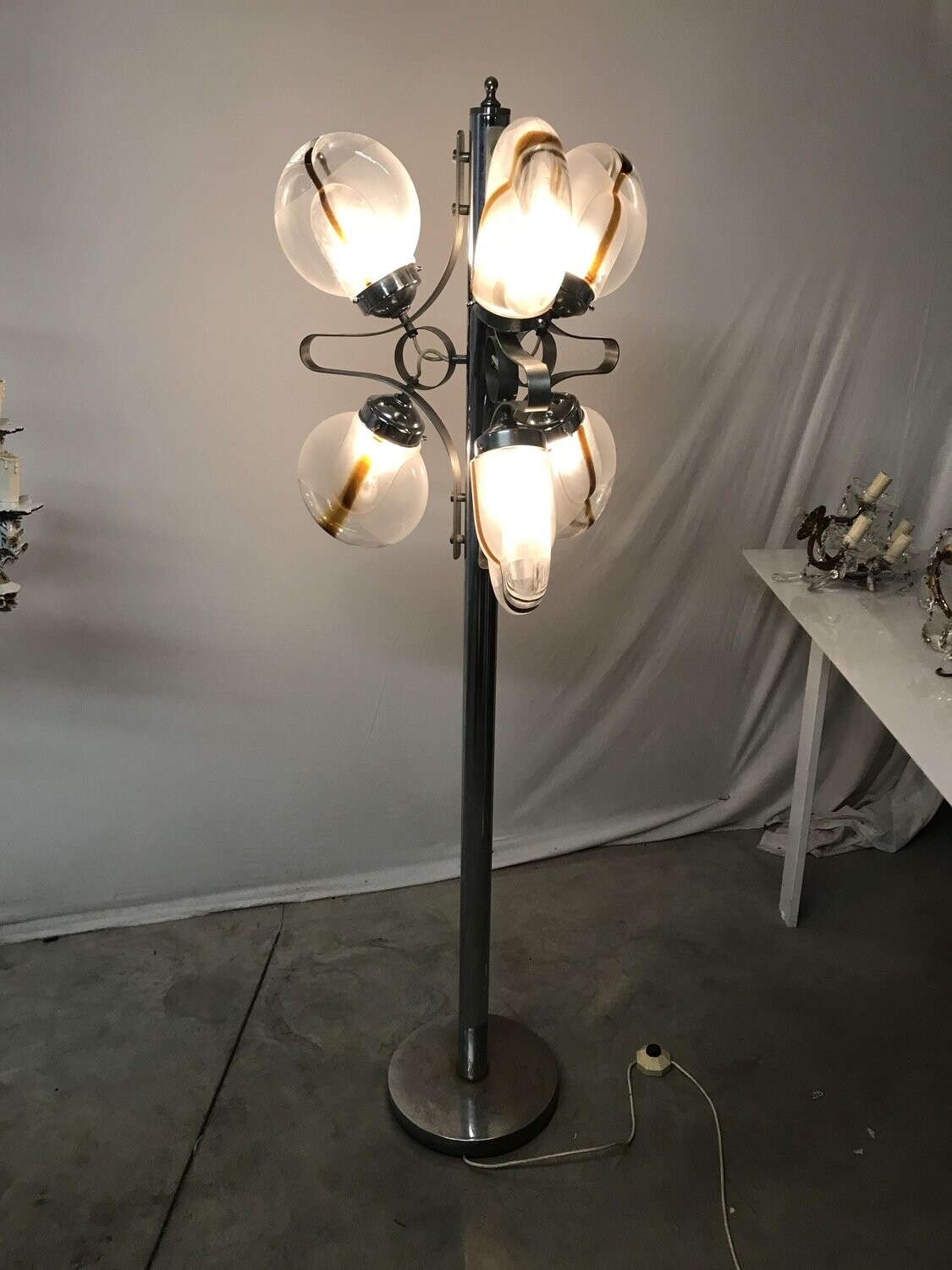 Vintage Italian Murano Glass Floor Lamp