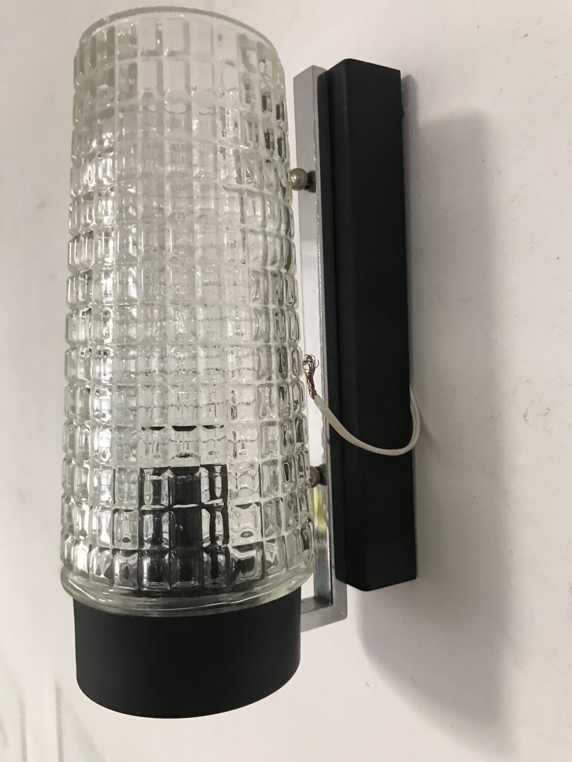 Vintage Italian Glass Wall Lights, Set of 2