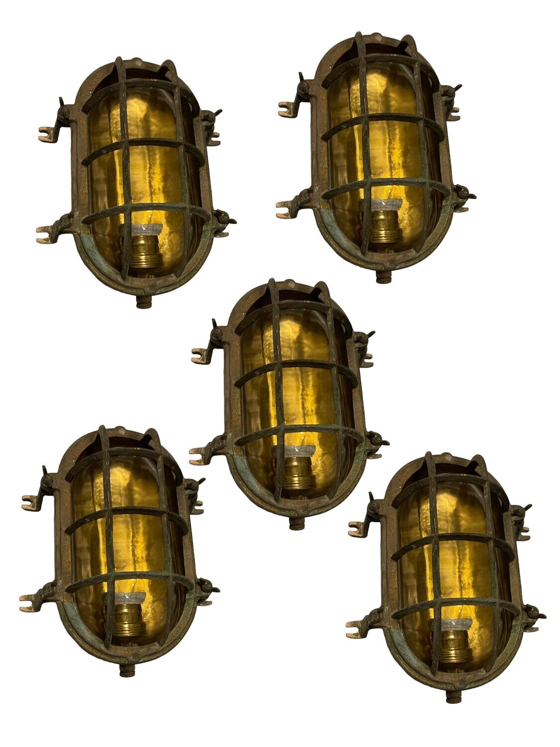 Solid Brass Garden Nautical Sconces Set of 5