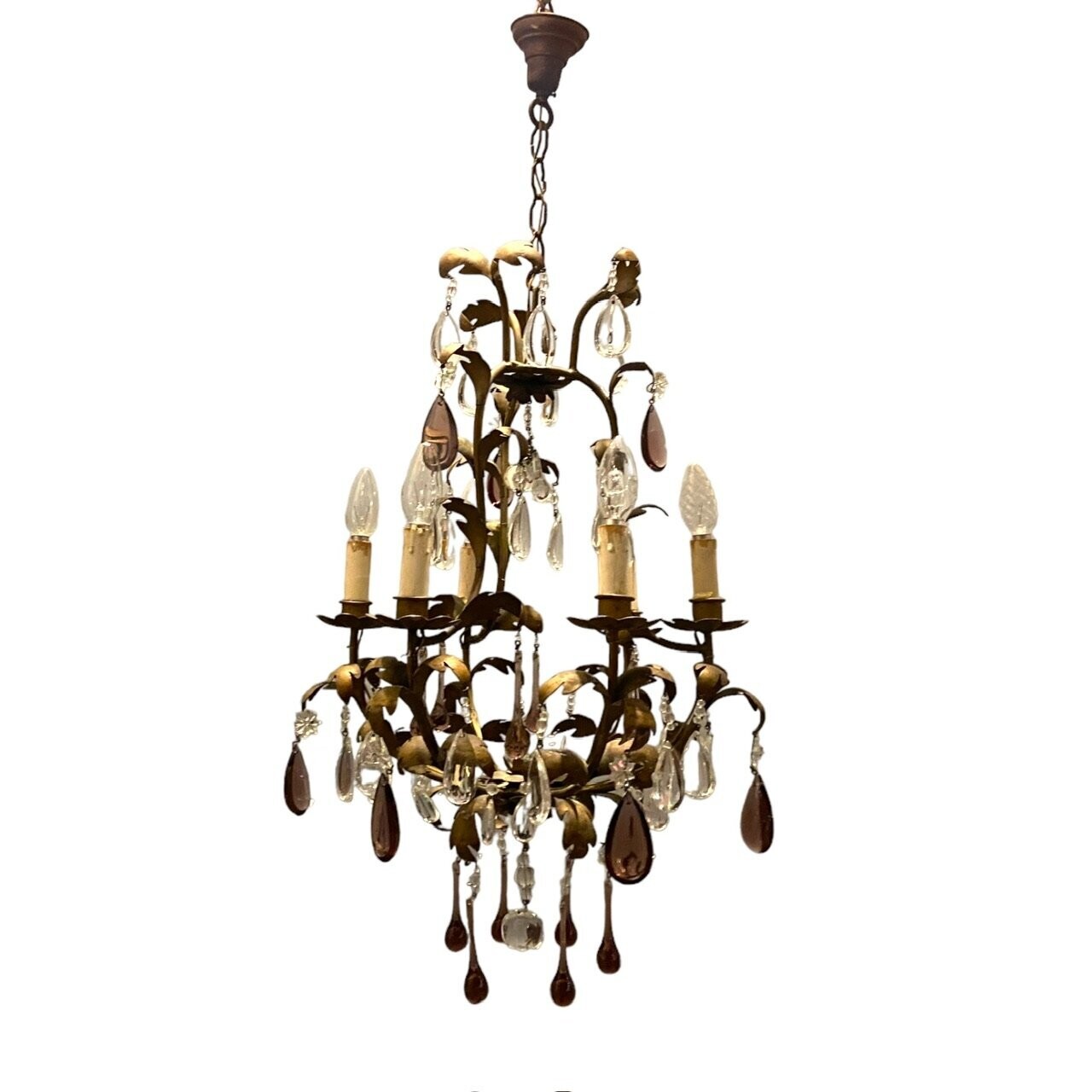 Vintage Italian Murano Glass Drop Chandelier, 1960s