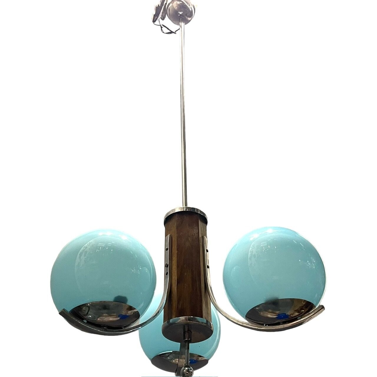 Art Deco Turquoise Blue Light Pendant 1950’s