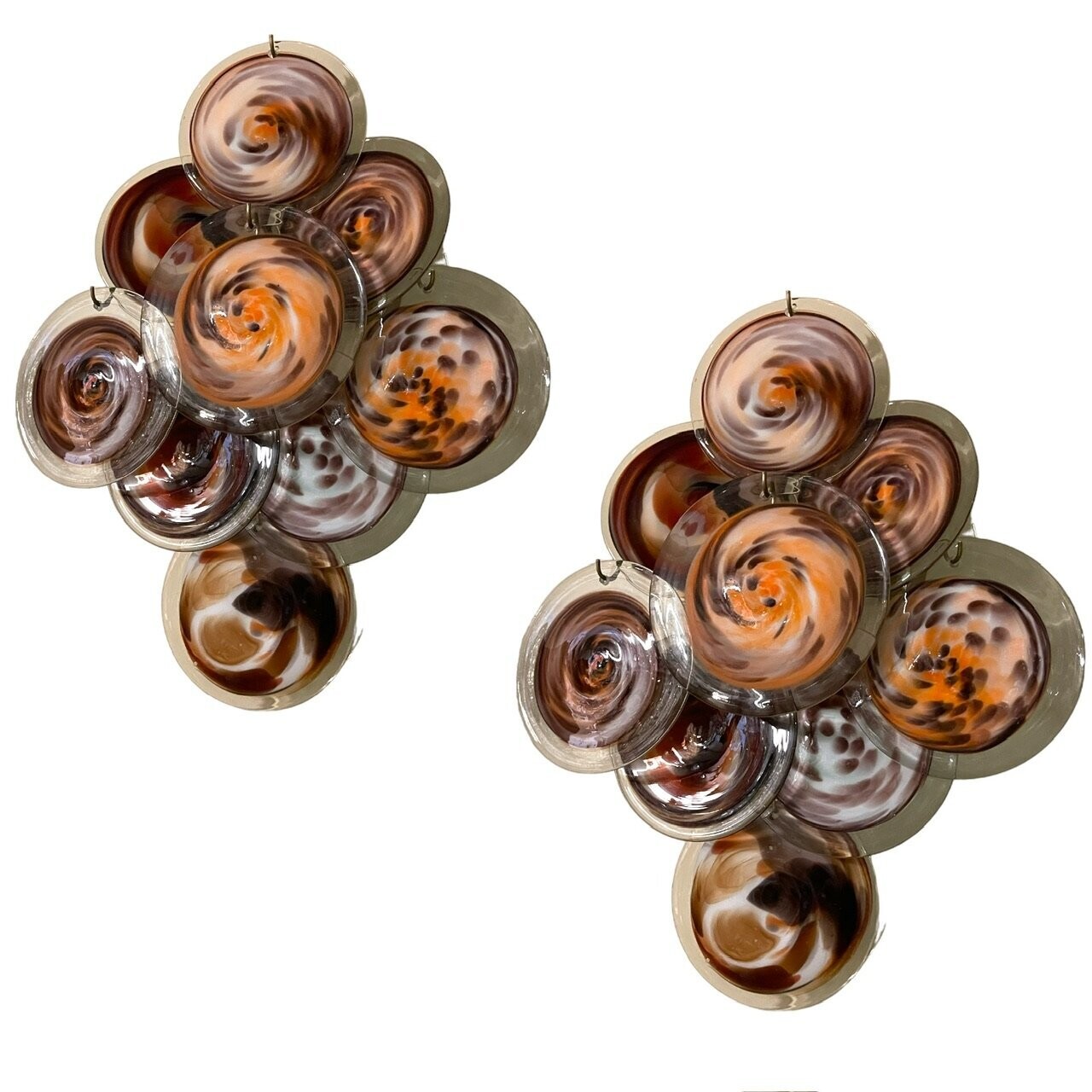 Murano Glass Disc Sconces Set of 2