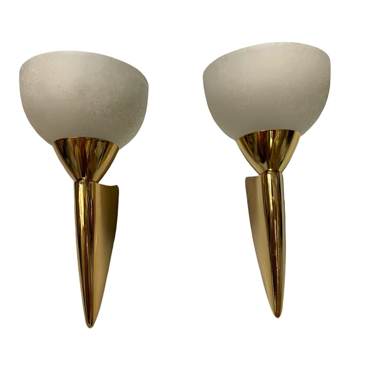Murano Glass Brass Sconces, 1980s, Set of 2