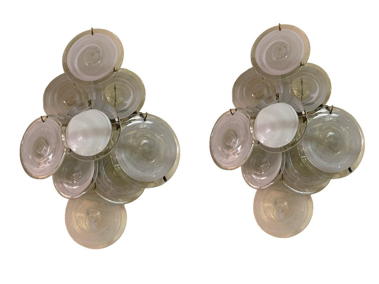 Murano Glass Disc Sconces, 1970s, Set of 2