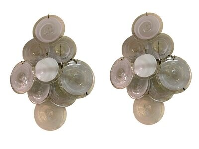 Murano Glass Disc Sconces, 1970s, Set of 2