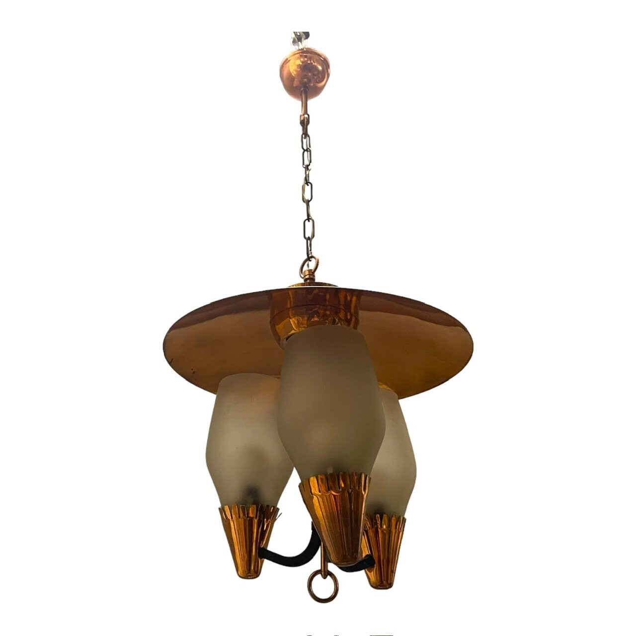 Vintage Copper Light Pendant, 1970s