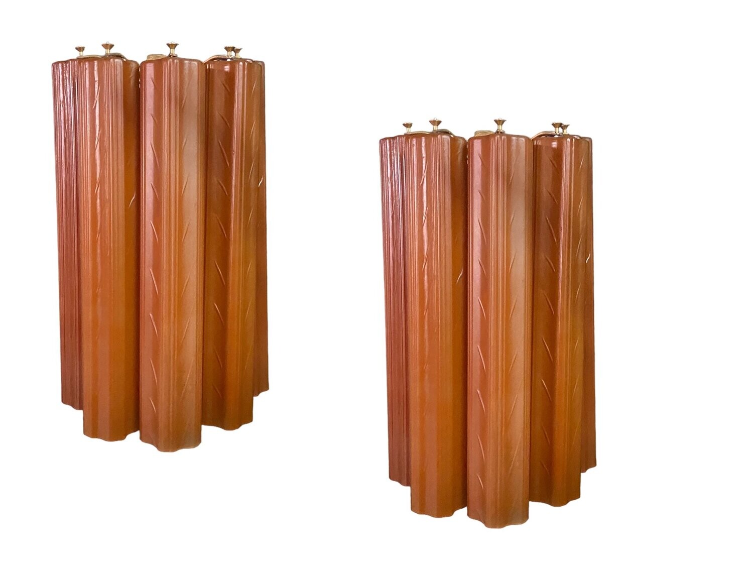 Large Italian Glass Tube Sconces, 1980s, Set of 2