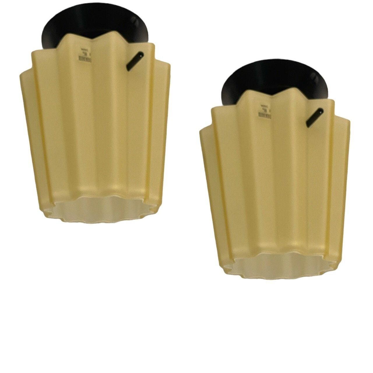Murano Glass Pleated Sconces, 1980s, Set of 2