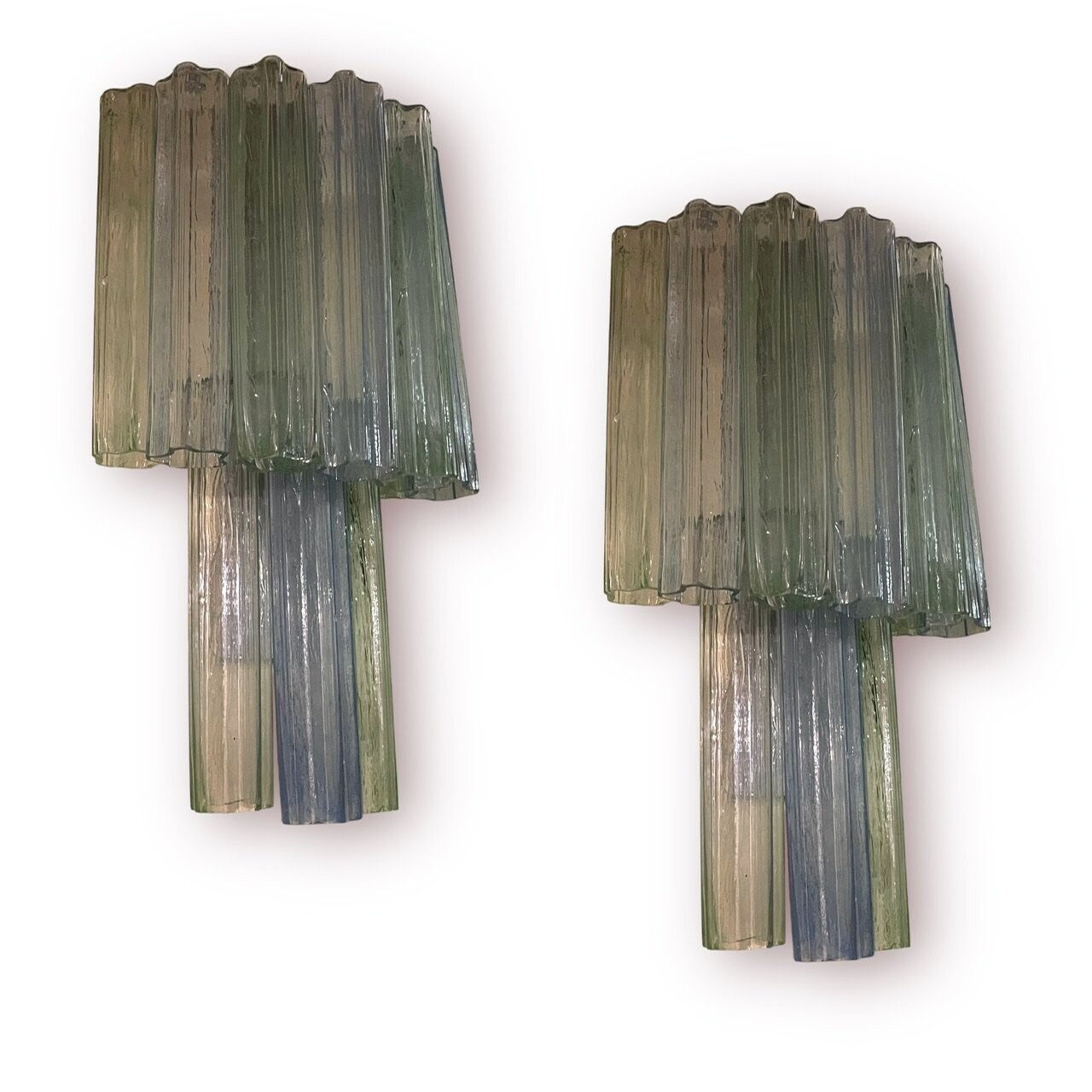 Large Murano Glass Tronchi Sconces, 1970s, Set of 2