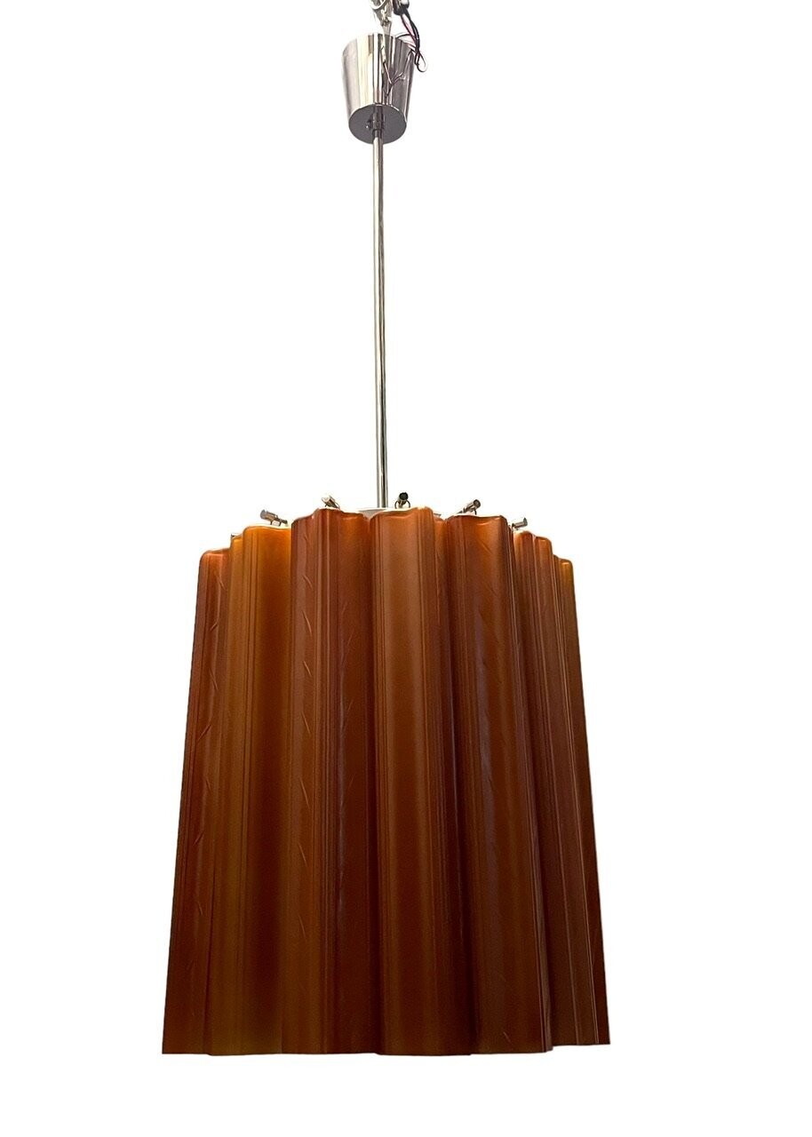 Italian Glass Tube Ceiling Lamp, 1980s