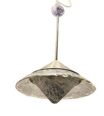 Architectural Murano Glass Light Pendant by Mazzega
