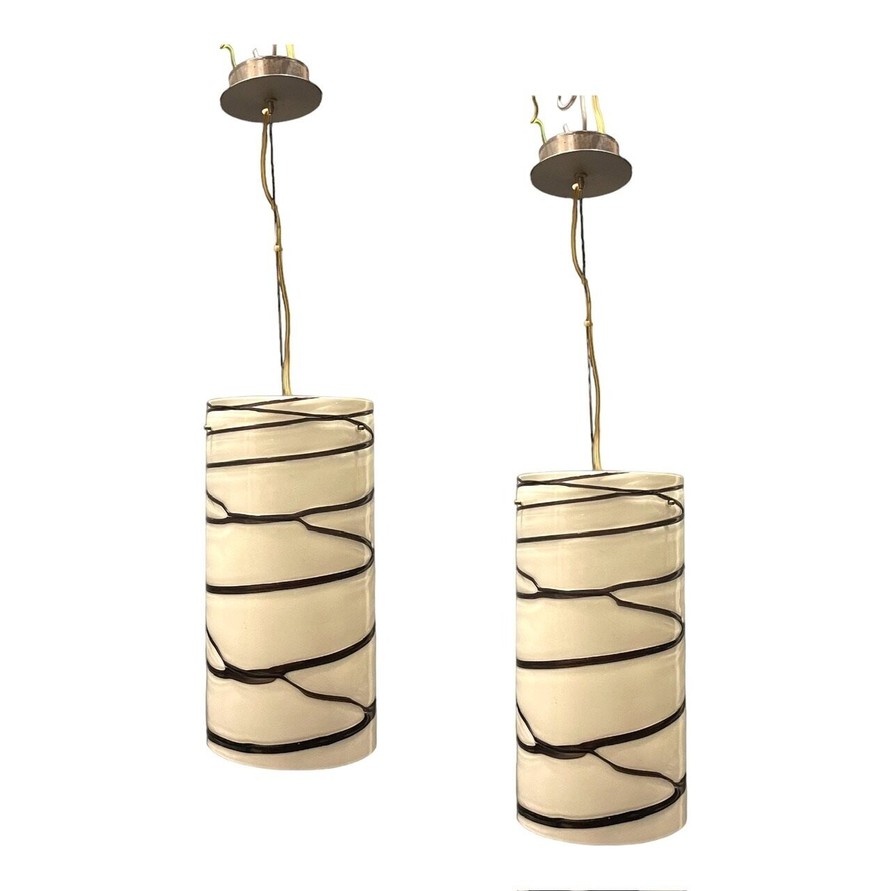 Murano Glass Pendants, 1980s, Set of 2