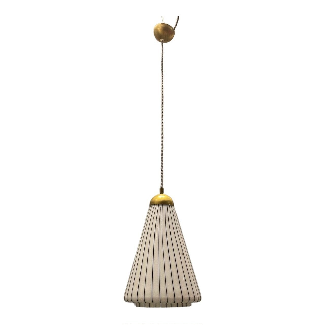 Black and White Striped Murano Glass Pendant, 1980s