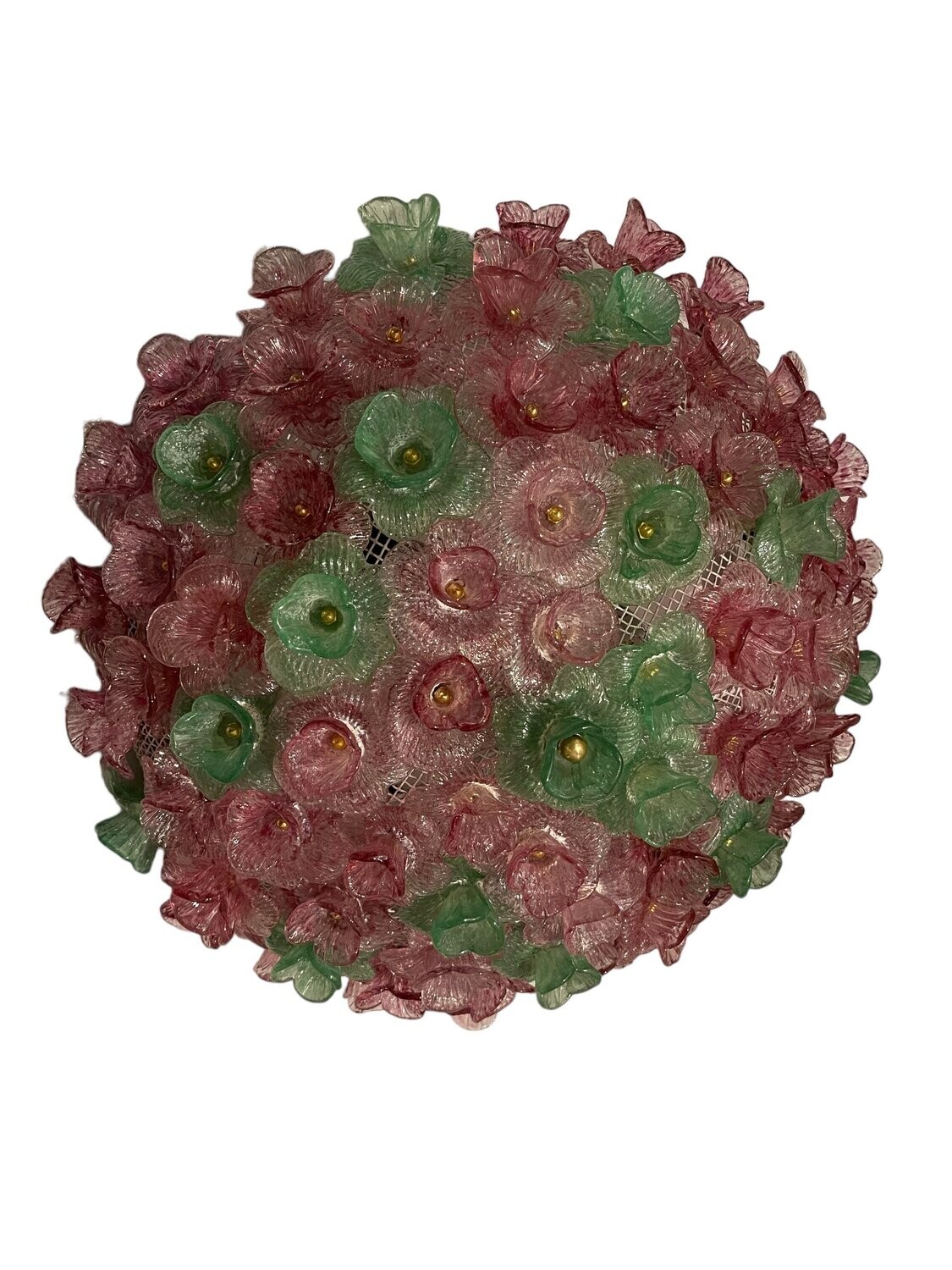 Venetian Murano Glass Flower Flushmount Light