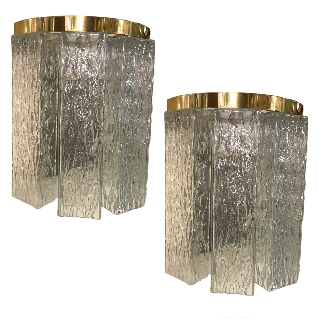 Murano Glass Tube Sconces, 1980s, Set of 2