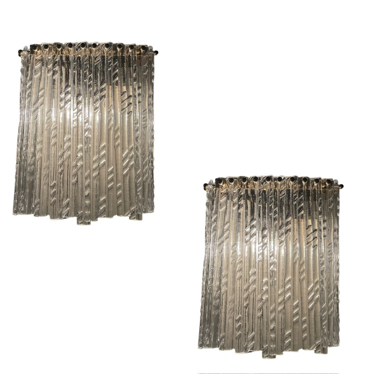 Murano Glass Brass Sconces Set of 2 1980’s