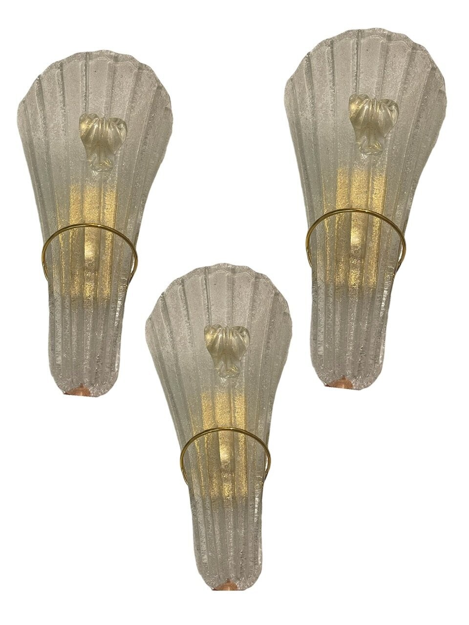 Large Venetian Murano Glass Sconces, 2006, Set of 3