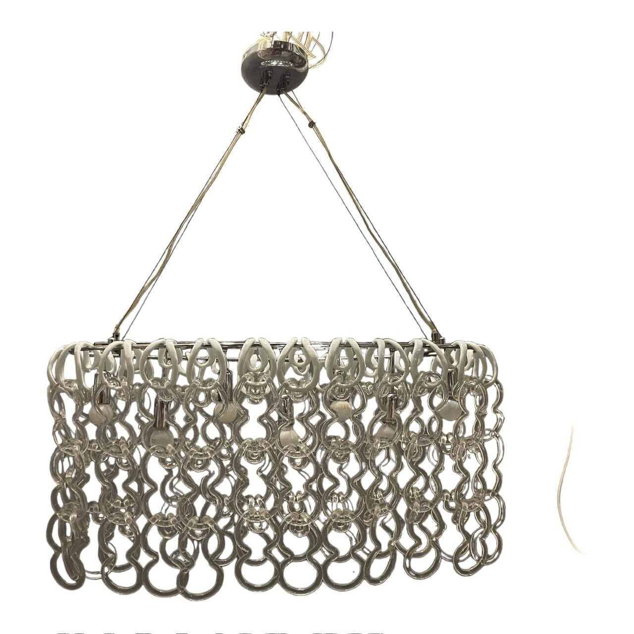 Large Giogali Ceiling Light in Murano Glass by Angelo Mangiarotti, 1980s