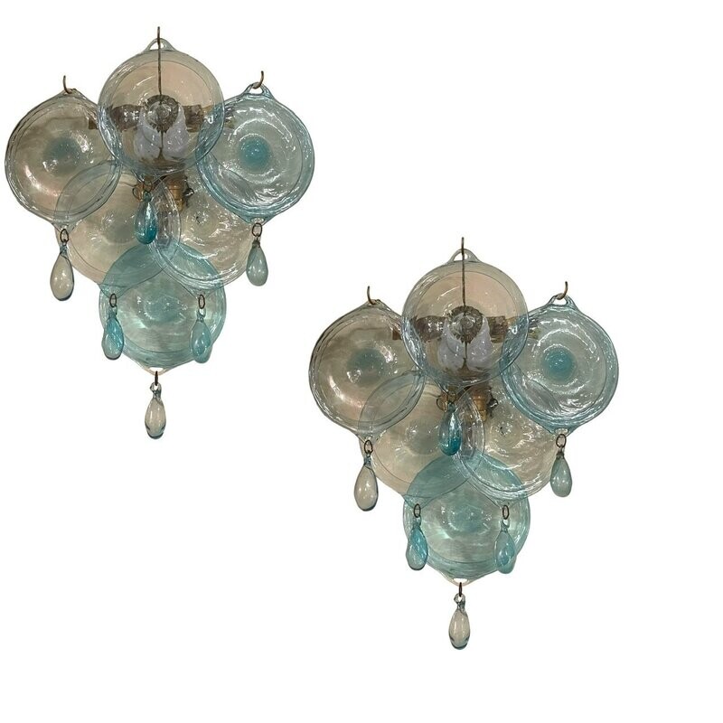 Murano Glass Disc Sconces, 1960s, Set of 2