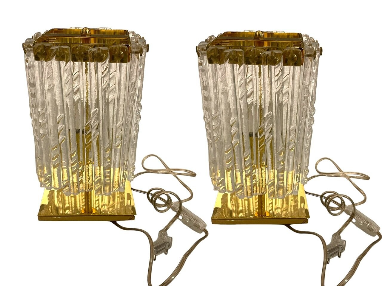 Murano Glass Table Lamps Set of 2