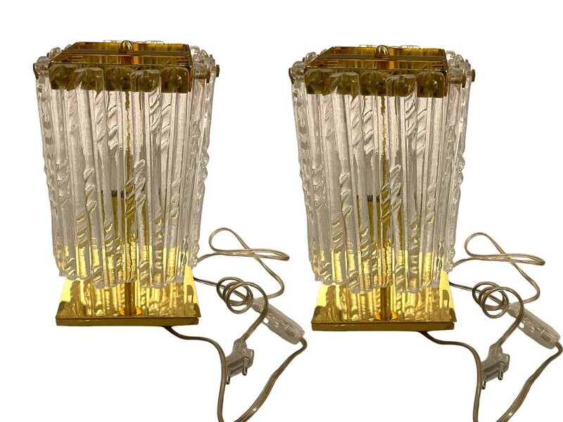 Murano Glass Table Lamps Set of 2
