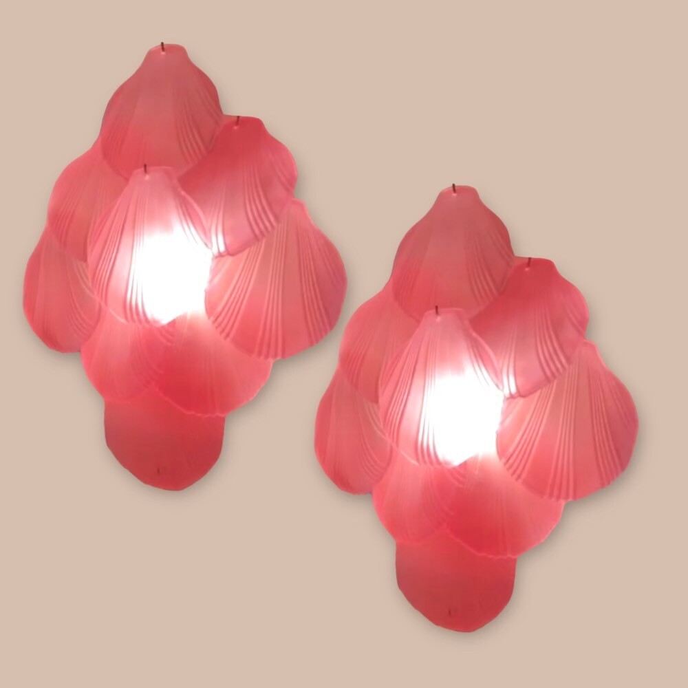 Retro glass Shell Sconces Set of 2