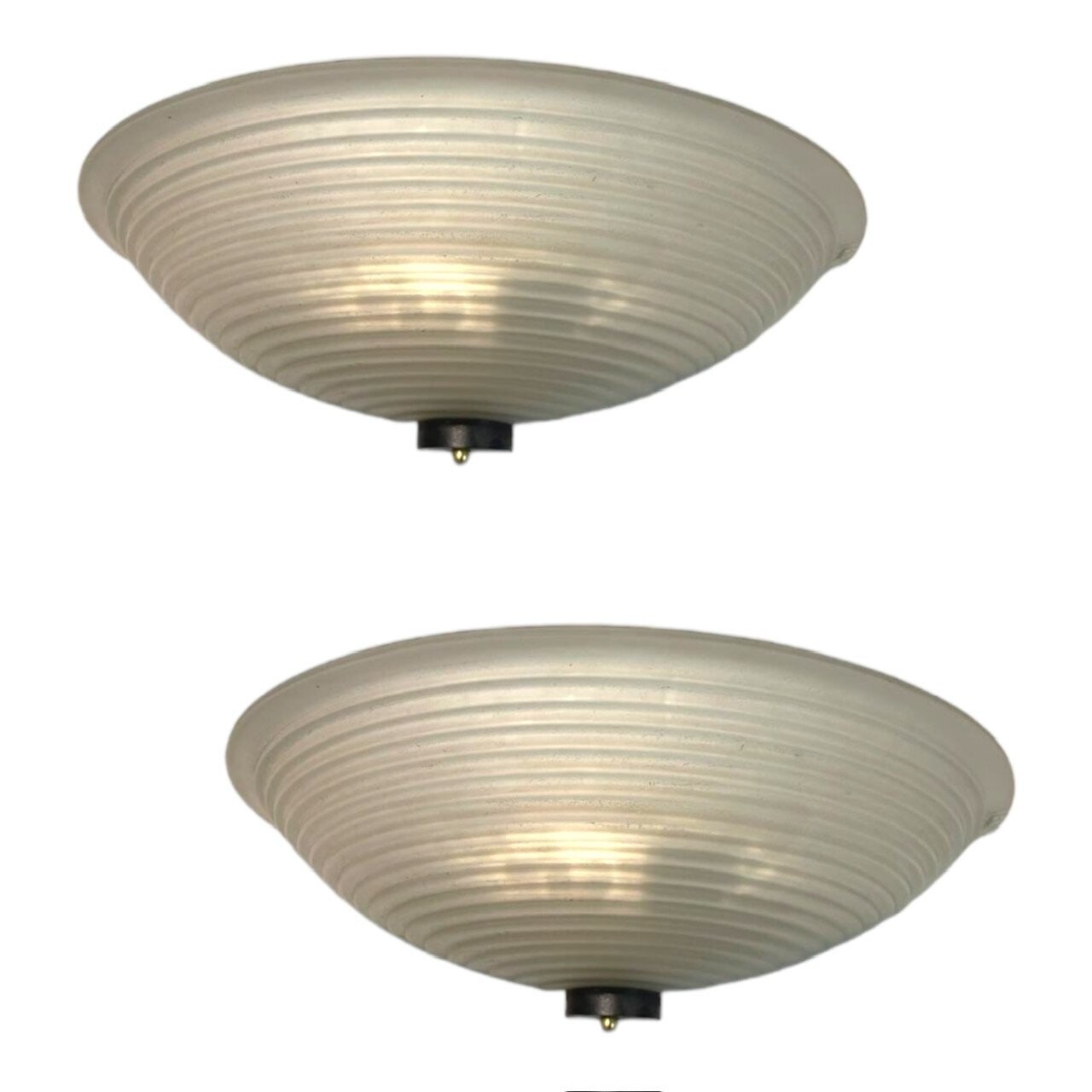 Italian Satinated Glass Sconces from Victoria, 1990s, Set of 2