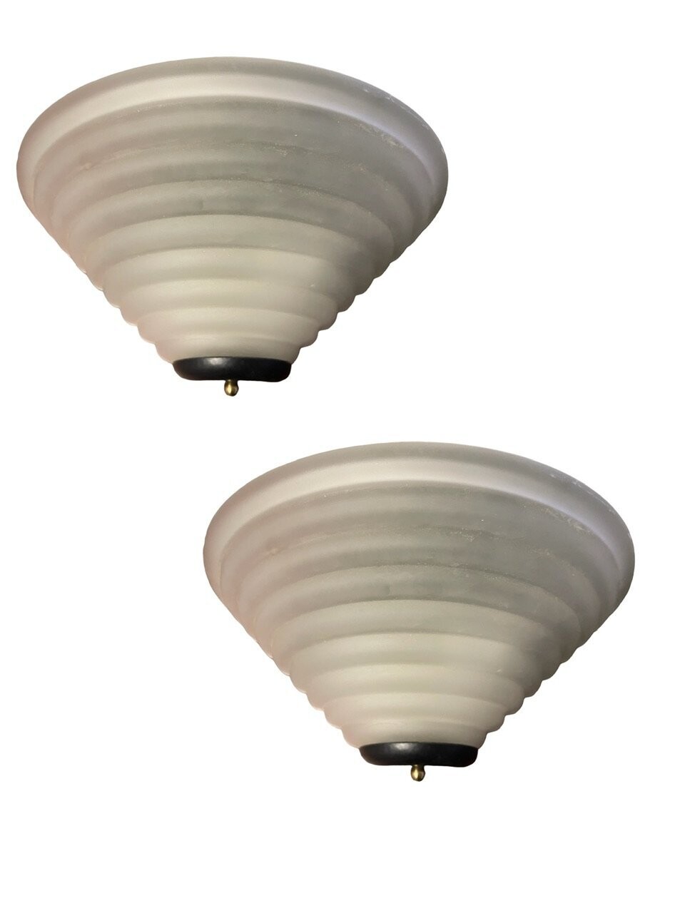 Clear Satinated Sconces, 1970s, Set of 2