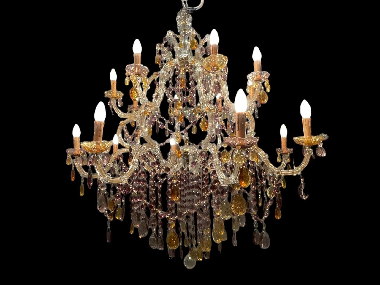 Extra Large Luxurious Murano Crystal Chandelier 16 Lights