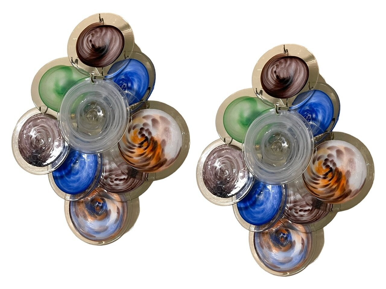 Murano Glass Disc Sconces Set of 2