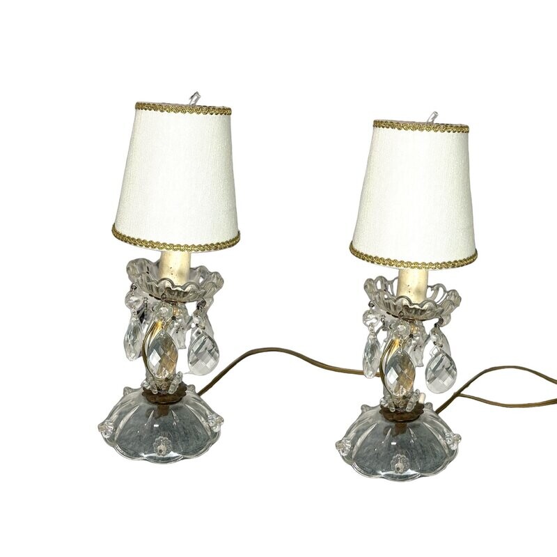 Vintage Crystal Lamps Set of 2