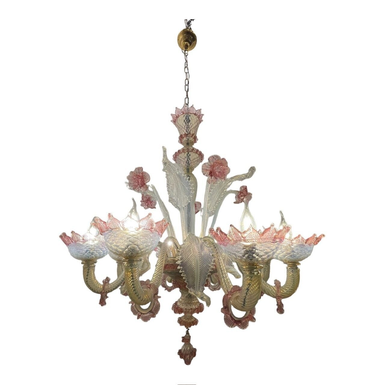 Large Venetian Glass Murano Chandelier, 1960s