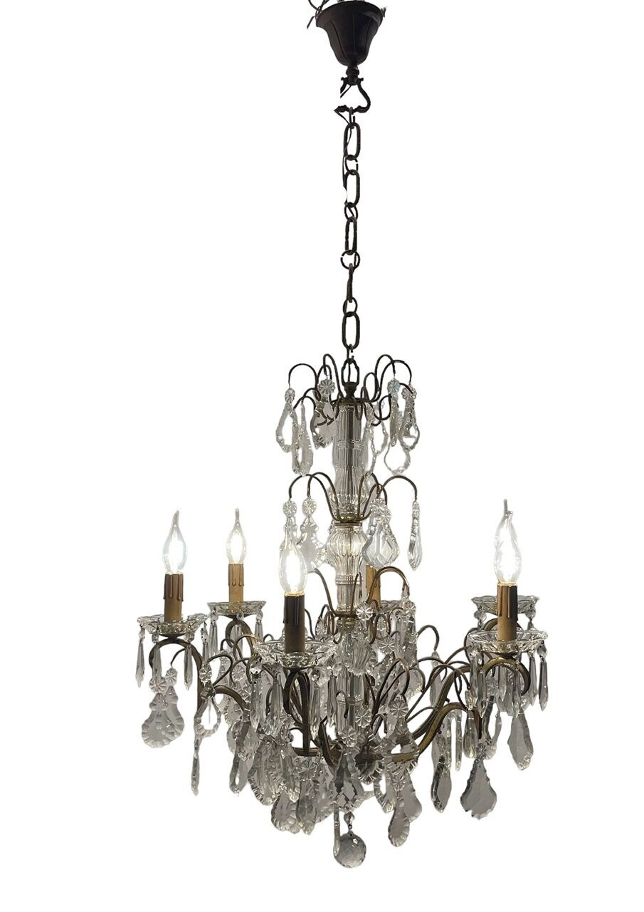 Vintage Crystal Chandelier, 1950s