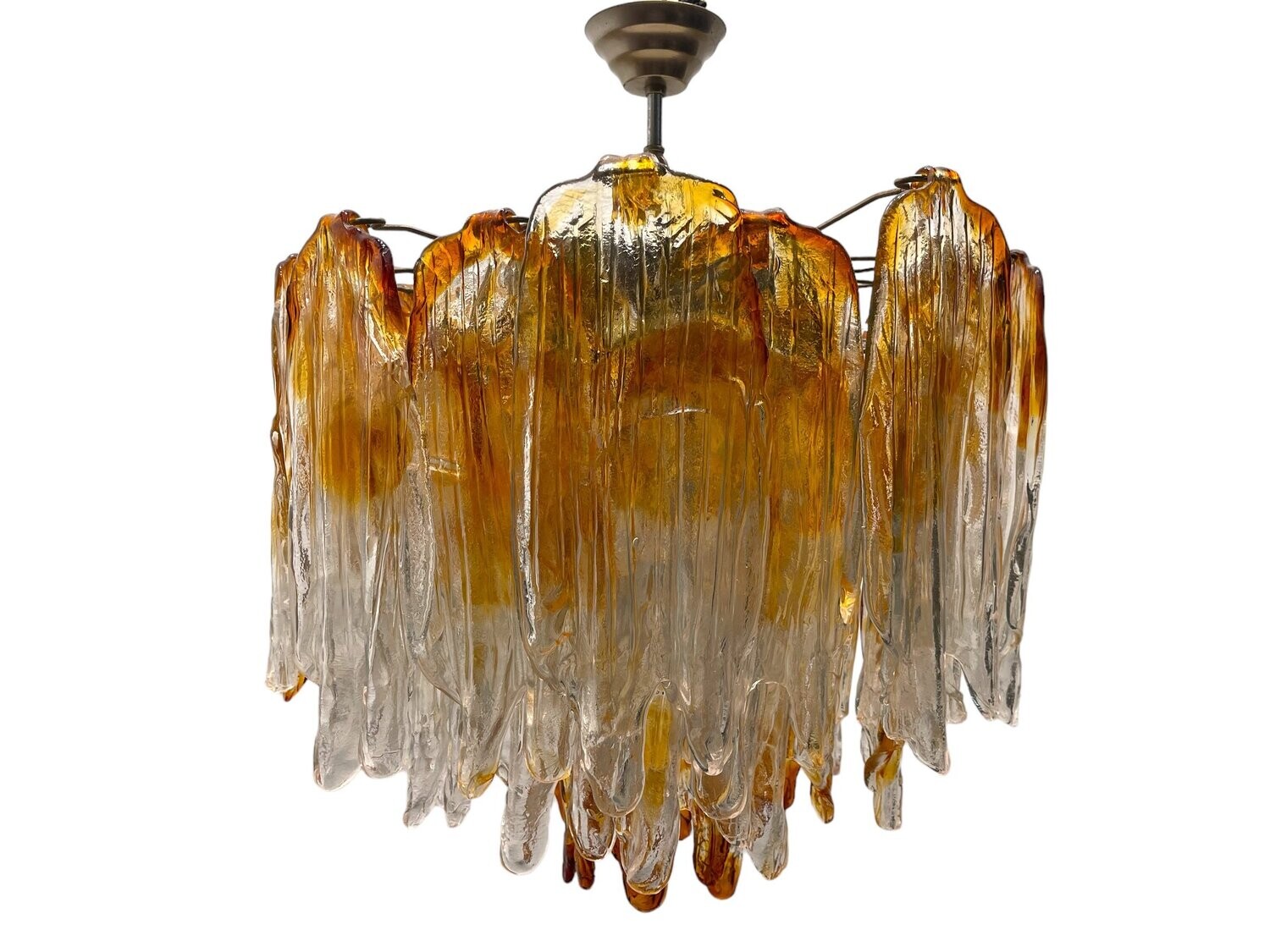 Large Murano Glass Chandelier from AV Mazzega, 1970s