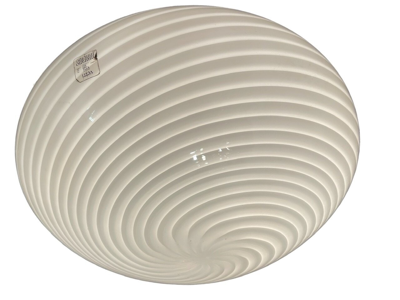 Murano Glass White Swirl Flushmount Light