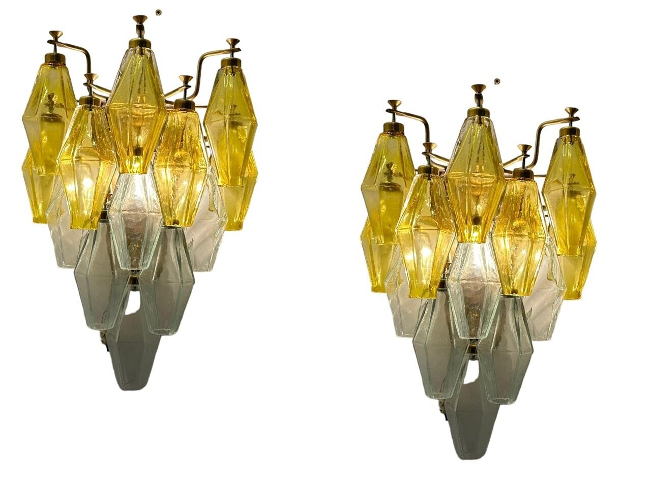 Murano Glass Polygon Sconces Set of 2