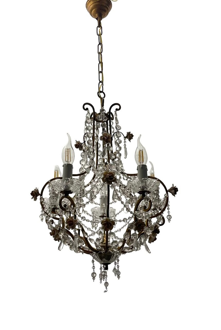 Crystal Macaroni Rose Chandelier