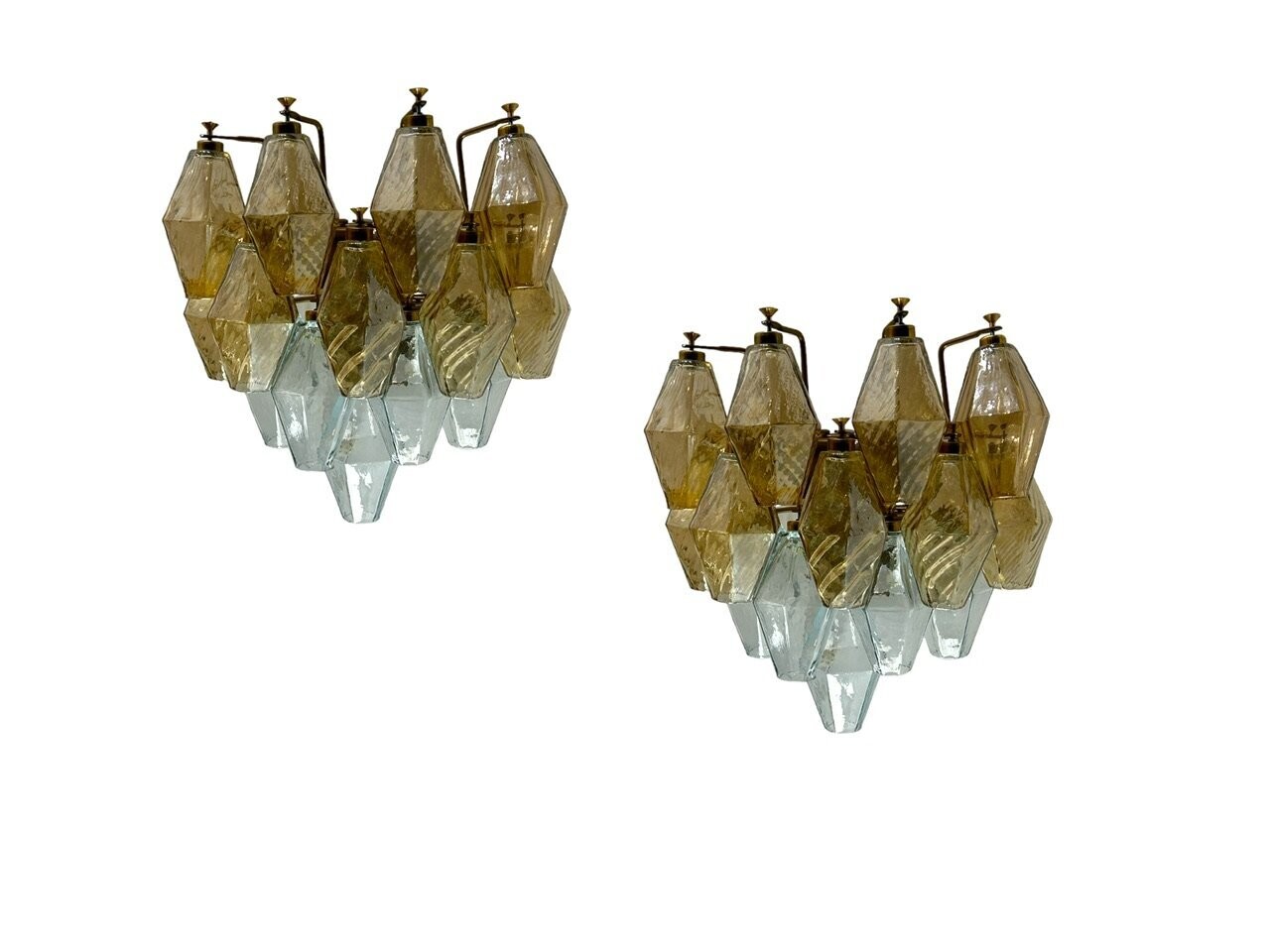 Murano Glass Polygon Sconces Set of 2