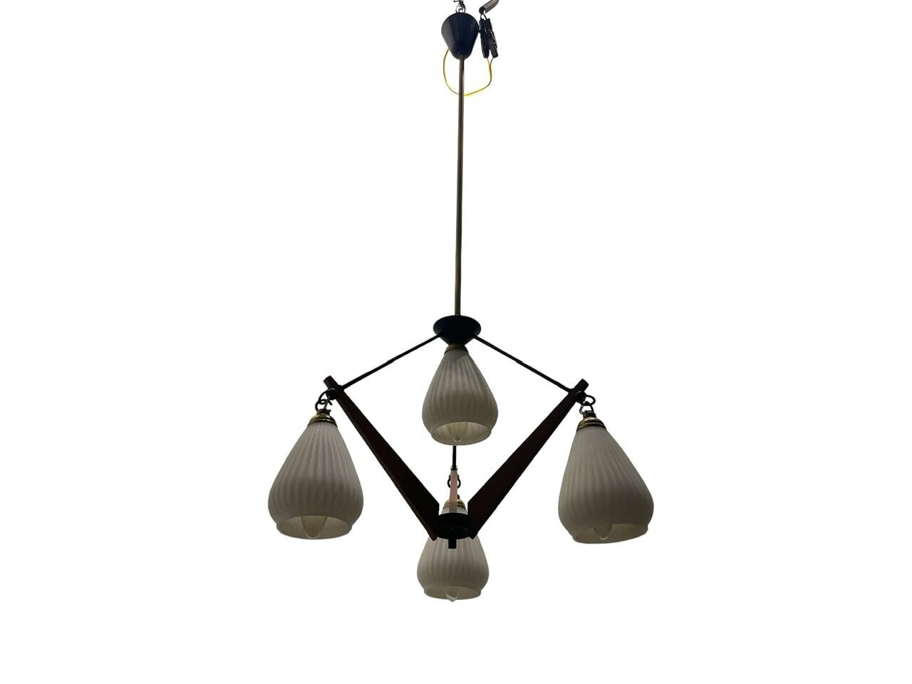 Vintage Opaline Glass Chandelier 1950’s