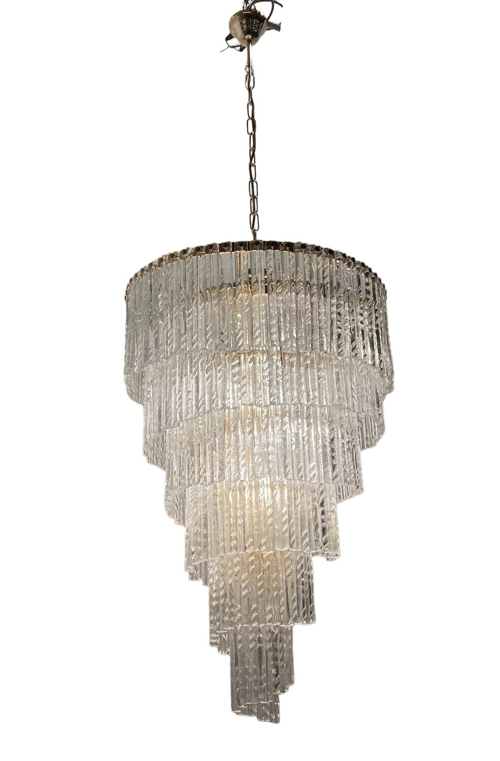 Large Murano Glass Rod Chandelier 1980’s