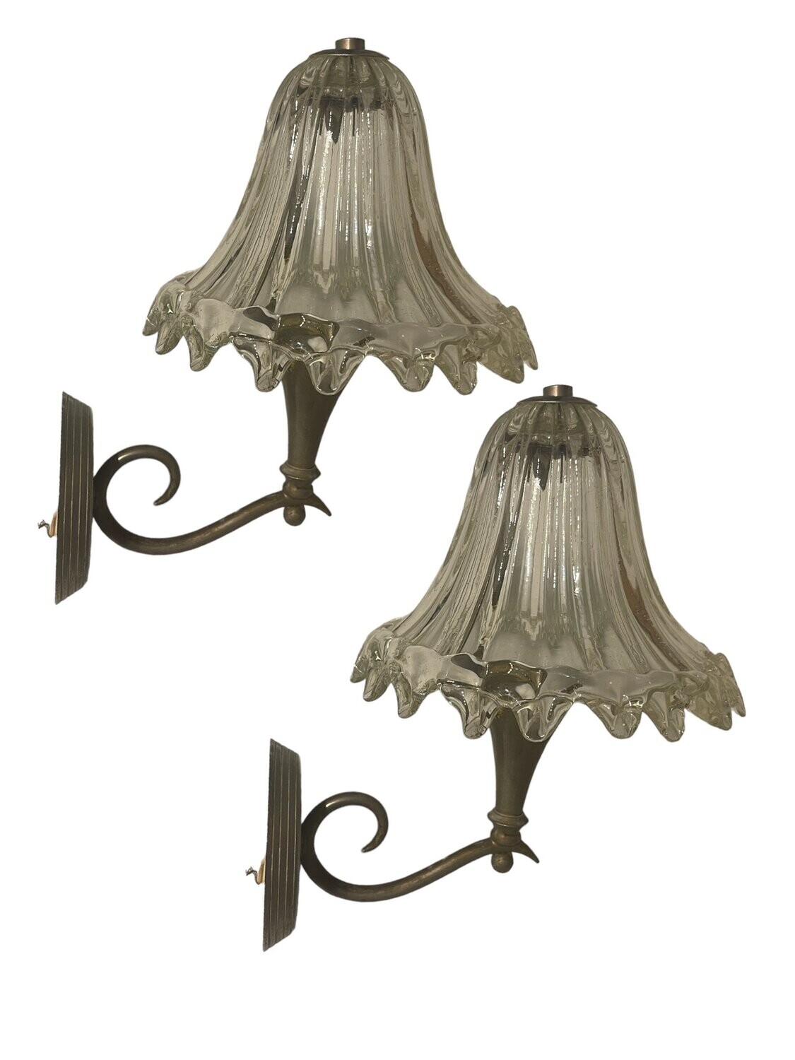 Murano Glass Barovier Sconces Set of 2 1940’s
