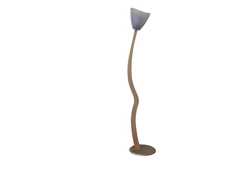 Italian Wooden Curved Floor Lamp 1980’s