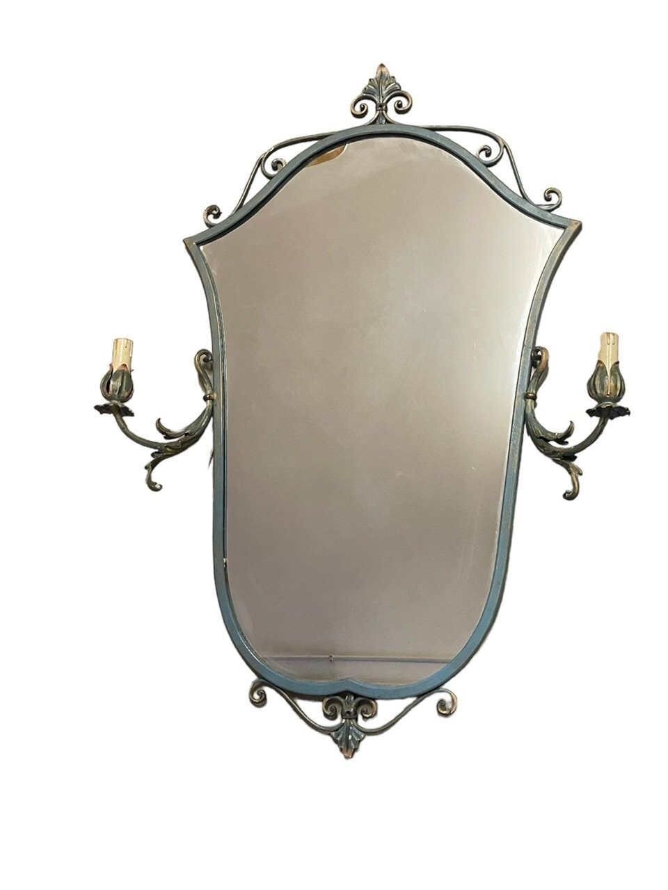 Large Italian Tole Mirrored Sconce, 1950s