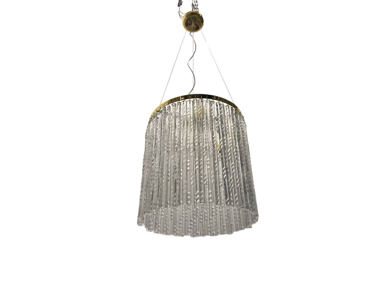 Murano Glass Rod Brass Light Pendant