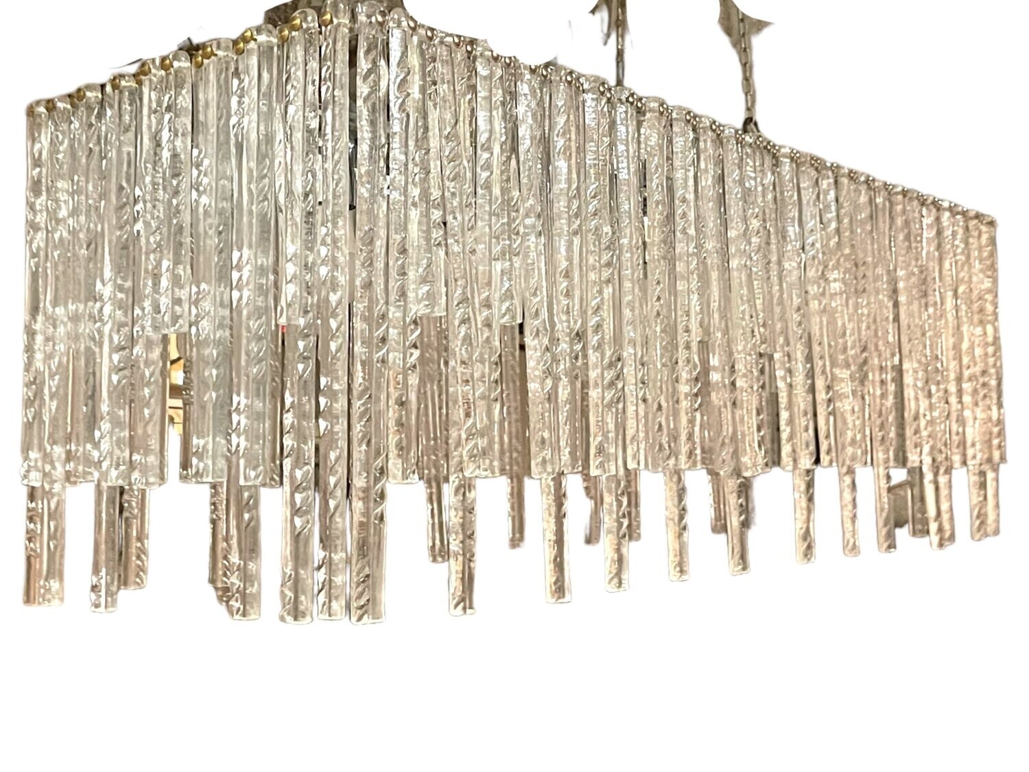 Large Rectangular Murano Rod Chandelier